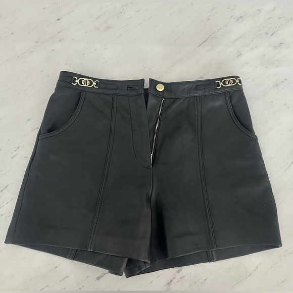 Maje Leather Shorts